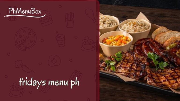fridays menu ph