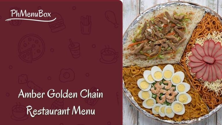 amber golden chain restaurant menu