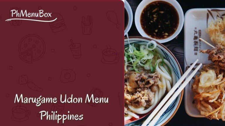 Marugame Udon Menu Philippines